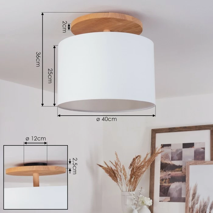 Hofstein Akrema Deckenleuchte Schwarz, Braun, 1-flammig 4 Hofstein Akrema Deckenleuchte Schwarz, Braun, 1-flammig – Bild 4