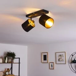 Hofstein Alsen Deckenleuchte Schwarz-Gold, 2-flammig -Bürolampen Verkäufe alsen deckenleuchte h3294000 14