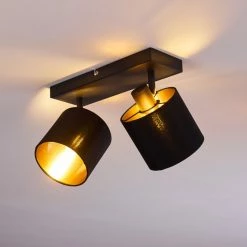 Hofstein Alsen Deckenleuchte Schwarz-Gold, 2-flammig -Bürolampen Verkäufe alsen deckenleuchte h3294000 7