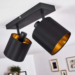 Hofstein Alsen Deckenleuchte Schwarz-Gold, 2-flammig -Bürolampen Verkäufe alsen deckenleuchte h3294000 8