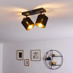 Hofstein Alsen Deckenleuchte Schwarz-Gold, 2-flammig -Bürolampen Verkäufe alsen deckenleuchte h3294000 9