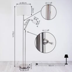 Hofstein Antillo Stehleuchte Nickel-Matt, 2-flammig -Bürolampen Verkäufe antillo stehleuchte h3414002 3
