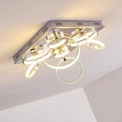 Hofstein Aragno Deckenleuchte LED Nickel-Matt, Chrom, 1-flammig -Bürolampen Verkäufe aragno deckenleuchte h167312 16