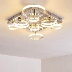 Hofstein Aragno Deckenleuchte LED Nickel-Matt, Chrom, 1-flammig -Bürolampen Verkäufe aragno deckenleuchte h167312 25