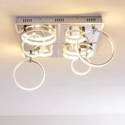 Hofstein Aragno Deckenleuchte LED Nickel-Matt, Chrom, 1-flammig -Bürolampen Verkäufe aragno deckenleuchte h167312 6