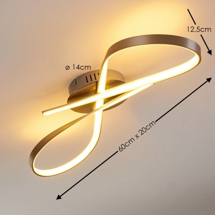 Hofstein Arlena Deckenleuchte LED Nickel-Matt, 1-flammig 2 Hofstein Arlena Deckenleuchte LED Nickel-Matt, 1-flammig – Bild 2