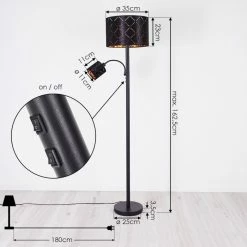 Hofstein Arnoya Stehleuchte Schwarz, 2-flammig 16 Hofstein Arnoya Stehleuchte Schwarz, 2-flammig -Bürolampen Verkäufe arnoya stehleuchte h3421635 3