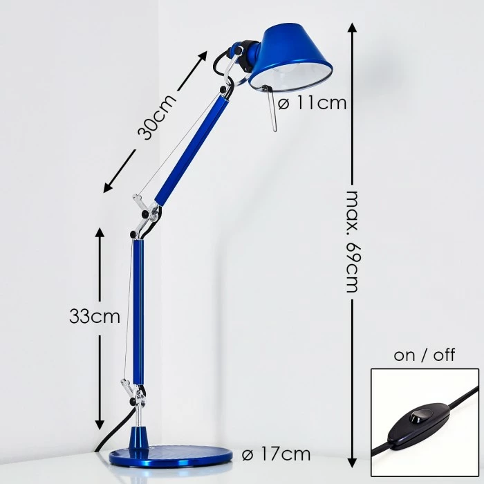 Artemide TOLOMEO MICRO Tischleuchte Blau, 1-flammig 2 Artemide TOLOMEO MICRO Tischleuchte Blau, 1-flammig – Bild 2
