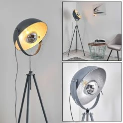 Hofstein Bagdad Stehleuchte Blau, Chrom, Grau, 1-flammig