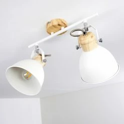 Hofstein Banjul Deckenleuchte Weiß, Holz hell, 2-flammig -Bürolampen Verkäufe banjul deckenleuchte h3320792 16