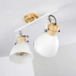 Hofstein Banjul Deckenleuchte Weiß, Holz hell, 2-flammig -Bürolampen Verkäufe banjul deckenleuchte h3320792 19