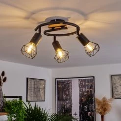 Hofstein Baripada Deckenleuchte Schwarz, Braun, 3-flammig -Bürolampen Verkäufe baripada deckenleuchte h3388037 10