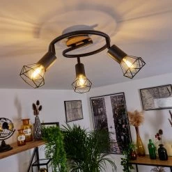 Hofstein Baripada Deckenleuchte Schwarz, Braun, 3-flammig -Bürolampen Verkäufe baripada deckenleuchte h3388037 6