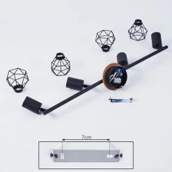 Hofstein Baripada Deckenleuchte Schwarz, Braun, 4-flammig -Bürolampen Verkäufe baripada deckenleuchte h3388051 4