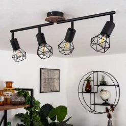 Hofstein Baripada Deckenleuchte Schwarz, Holz dunkel, 4-flammig 17 Hofstein Baripada Deckenleuchte Schwarz, Holz dunkel, 4-flammig -Bürolampen Verkäufe baripada deckenleuchte h33880512 7