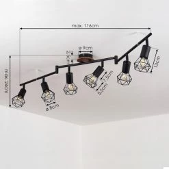 Hofstein Baripada Deckenleuchte Schwarz, Braun, 6-flammig -Bürolampen Verkäufe baripada deckenleuchte h3388068 3