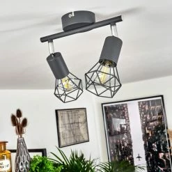 Hofstein Baripada Deckenleuchte Chrom, Grau, 2-flammig -Bürolampen Verkäufe baripada deckenleuchte h3388198 11