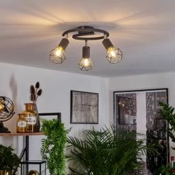 Hofstein Baripada Deckenleuchte Chrom, Anthrazit, 3-flammig