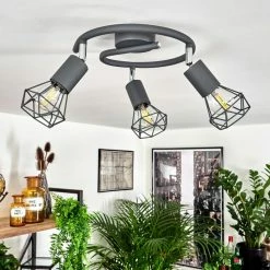 Hofstein Baripada Deckenleuchte Chrom, Anthrazit, 3-flammig -Bürolampen Verkäufe baripada deckenleuchte h3388211 11