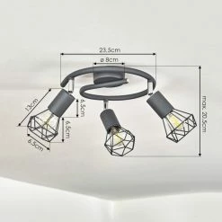 Hofstein Baripada Deckenleuchte Chrom, Anthrazit, 3-flammig -Bürolampen Verkäufe baripada deckenleuchte h3388211 3