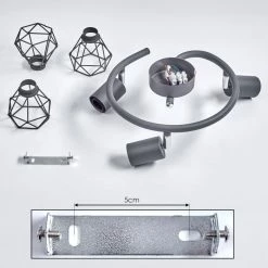 Hofstein Baripada Deckenleuchte Chrom, Anthrazit, 3-flammig -Bürolampen Verkäufe baripada deckenleuchte h3388211 4