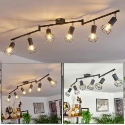 Hofstein Baripada Deckenleuchte Chrom, Anthrazit, 6-flammig