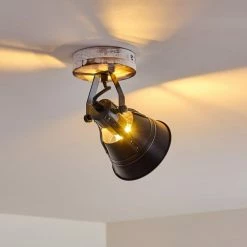 Hofstein Berkeley Deckenleuchte Schwarz, Holz hell, Schwarz-Gold, 1-flammig -Bürolampen Verkäufe berkeley deckenleuchte h3325292 13