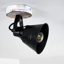 Hofstein Berkeley Deckenleuchte Schwarz, Holz hell, Schwarz-Gold, 1-flammig -Bürolampen Verkäufe berkeley deckenleuchte h3325292 15