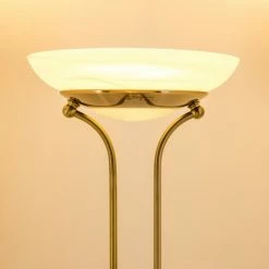 Hofstein Biot Deckenfluter LED Altmessing, 2-flammig -Bürolampen Verkäufe biot deckenfluter h165424 12