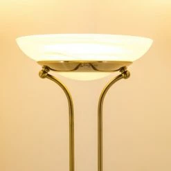 Hofstein Biot Deckenfluter LED Altmessing, 2-flammig -Bürolampen Verkäufe biot deckenfluter h165424 13