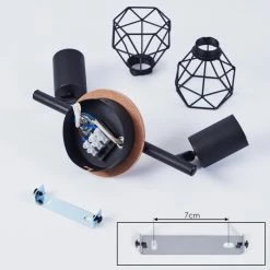 Hofstein Borio Deckenleuchte Schwarz, Braun, 2-flammig -Bürolampen Verkäufe borio deckenleuchte h3410394 4