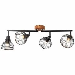 Brilliant Leuchten Brilliant Avia Strahler Schwarz, Holz dunkel, 4-flammig -Bürolampen Verkäufe brilliant avia strahler 47731 76 3