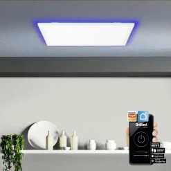 Brilliant Leuchten Brilliant Ellery Deckenleuchte LED Weiß, 1-flammig, Fernbedienung, Farbwechsler