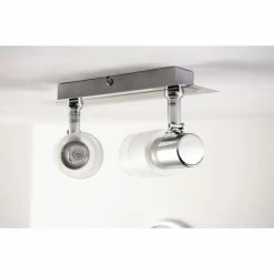 Brilliant Leuchten LED Deckenspot Chrom, Weiß, 2-flammig -Bürolampen Verkäufe brilliant leuchten led deckenspot g32429 77 do1 11