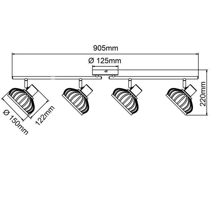 Brilliant Leuchten Brilliant Norah Deckenleuchte Schwarz, 4-flammig 13 Brilliant Leuchten Brilliant Norah Deckenleuchte Schwarz, 4-flammig – Bild 13