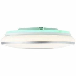 Brilliant Leuchten Brilliant Visitation Deckenleuchte LED Silber, 1-flammig, Fernbedienung, Farbwechsler -Bürolampen Verkäufe brilliant visitation deckenleuchte g97043 58 10