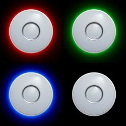 Brilliant Leuchten Brilliant Visitation Deckenleuchte LED Silber, 1-flammig, Fernbedienung, Farbwechsler -Bürolampen Verkäufe brilliant visitation deckenleuchte g97043 58 25