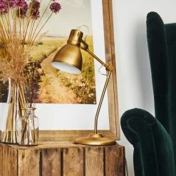 Hofstein Bundaberg Tischleuchte Altmessing, 1-flammig -Bürolampen Verkäufe bundaberg tischleuchte h3370018 9