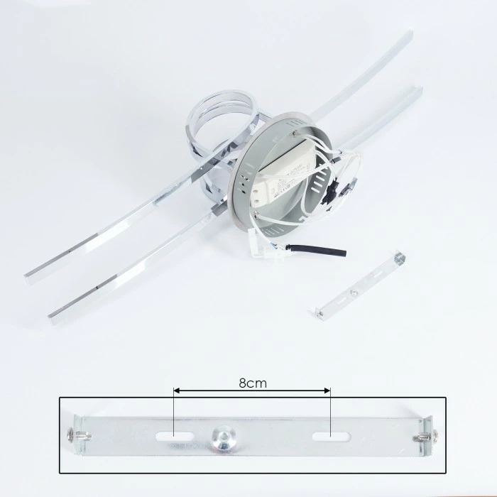 Hofstein Casale Deckenleuchte LED Chrom, 2-flammig 5 Hofstein Casale Deckenleuchte LED Chrom, 2-flammig – Bild 5