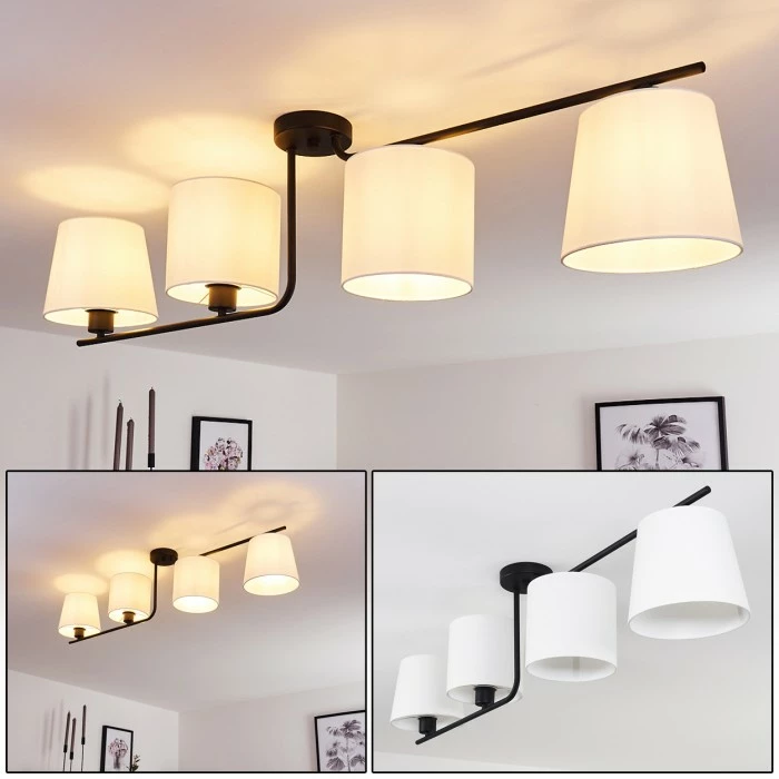 Hofstein Cayuta Deckenleuchte Schwarz, 4-flammig 1 Hofstein Cayuta Deckenleuchte Schwarz, 4-flammig