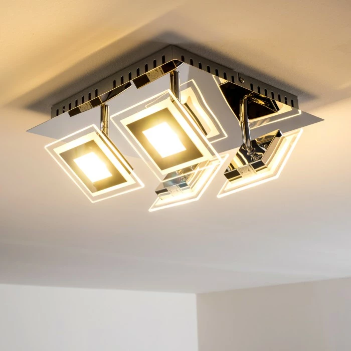 Hofstein Cerreto Deckenleuchte LED Chrom, 4-flammig 3 Hofstein Cerreto Deckenleuchte LED Chrom, 4-flammig – Bild 3