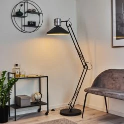 Hofstein Chara Stehleuchte Schwarz, Silber, 1-flammig