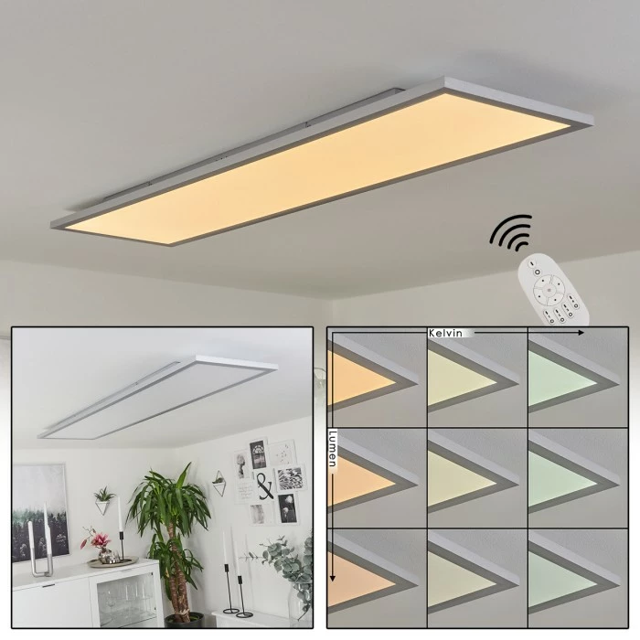 Hofstein Colminy Deckenpanel LED Silber, 1-flammig 1 Hofstein Colminy Deckenpanel LED Silber, 1-flammig