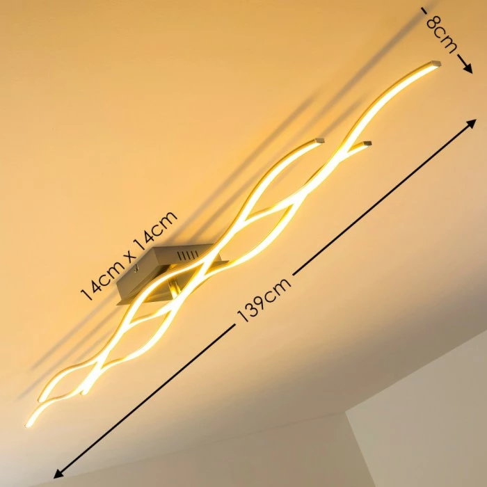 Hofstein Coquitlam Deckenleuchte LED Edelstahl, 3-flammig 2 Hofstein Coquitlam Deckenleuchte LED Edelstahl, 3-flammig – Bild 2