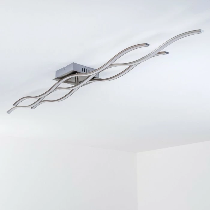 Hofstein Coquitlam Deckenleuchte LED Edelstahl, 3-flammig 4 Hofstein Coquitlam Deckenleuchte LED Edelstahl, 3-flammig – Bild 4