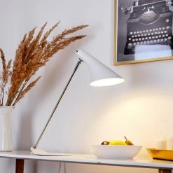 Hofstein Corralcay Tischleuchte Chrom, Weiß, 1-flammig -Bürolampen Verkäufe corralcay tischleuchte h3408032 10