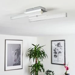 Hofstein Dawson Deckenleuchte LED Chrom, 2-flammig -Bürolampen Verkäufe dawson deckenleuchte h3436561 11