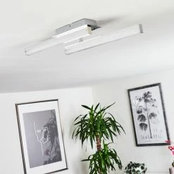 Hofstein Dawson Deckenleuchte LED Chrom, 2-flammig -Bürolampen Verkäufe dawson deckenleuchte h3436561 9