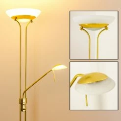 Hofstein Deckenfluter Biot LED Messing, 2-flammig -Bürolampen Verkäufe deckenfluter biot h165608 10