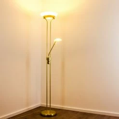 Hofstein Deckenfluter Biot LED Messing, 2-flammig -Bürolampen Verkäufe deckenfluter biot h165608 12